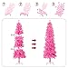 Magshion Pink Artificial Pencil Christmas Tree 5.5ft Unlit Slim Skinny Xmas Tree with Metal Stand Base and Hinged PVC Branch Tips for Home Office Indoor Outdoor Decoration Holiday Party Decor