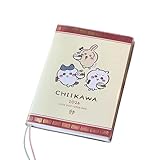 KRGNPLE 2026年 スケジュール帳 手帳 B6 サイズ カラーページ チイカワキャラクターデザイン 学生向け ポータブル 日記/ライン/月計画/自由塗り絵エリア付き 人気 プレゼント（A）