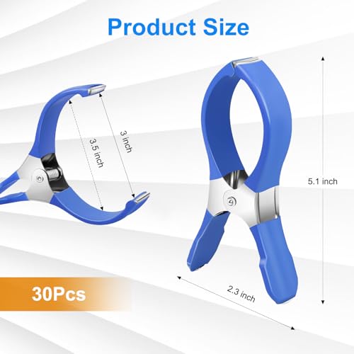 image for Fabflame 30 PCS Pool Cover Clips for Above Ground Pools,5.1 Inch Stain