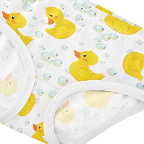 Joisal Cute Yellow Ducks White Cute Panties Girl Toddler Girls Underwear Cotton Florals Briefs Underpants 2t4
