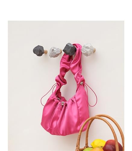 Drawstring Nylon Messenger Bag Underarm Bag Pleated One-shoulder Handbag3