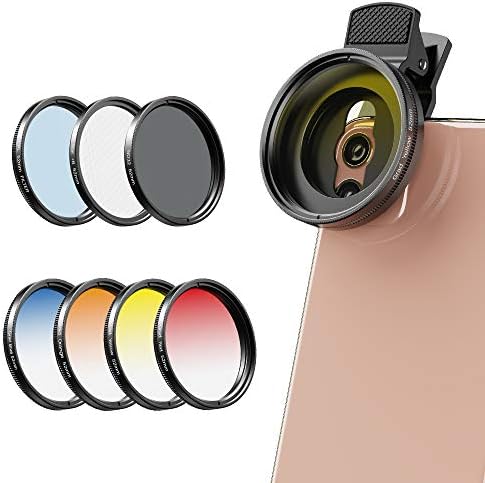 MIAO LAB 2022 Newly Phone Camera Graduated Color Filter Accessory Kit - Adjustable Blue/Orange/Yellow/Red Color Lens, Star, CPL Filter, ND32 Filter for Camera, iPhone, Samsung, Huawei, etc
