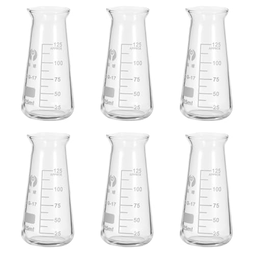 Fioles Erlenmeyer PATIKIL 125ml en Verre Borosilicaté Gradué pour Laboratoire et Chimie
