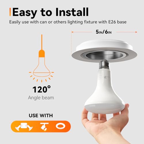 Tjoy 12 Pack Br30 Led Bulbs 65W Equivalent, Dimmable Indoor Flood Lights Bulb thumb #2