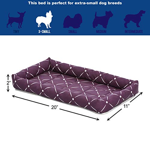 Image of Midwest Homes for Pets 40222-PLD Quiet Time Couture inchAshton inch Bolster Pet Bed, Small Dog /22 inch, Plum