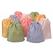 15ct Drawstring Treat Cello Bags for Kids Party Favors Goodies Gift Wrapping, Gym Sports Travel Garments Organizing Storage, Assorted Colors Plastic Bags 8'' x 10'' (Bottom Gusset)