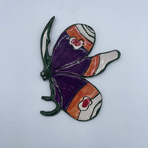Amarcord Mariposa de cerámica hecha y pintada a mano para colgar decoración pared