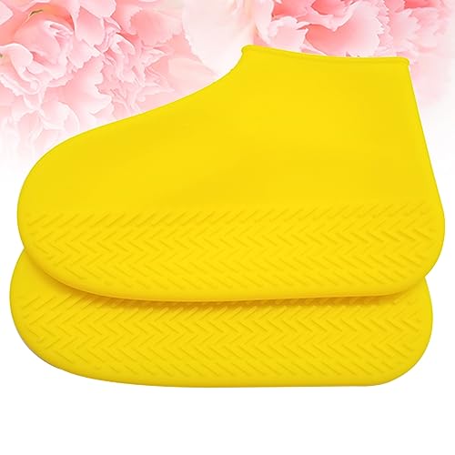 Cubrezapatos de caucho impermeables y lavables, anti deslizantes, con protección para lluvia, talla Mediana en color Amarillo miniatura 4