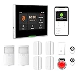 Mengshen Sistema de Alarma WiFi, Kit de 11 Piezas con Pantalla táctil de 4.3' Sirena Puerta Ventana Sensor de Movimiento Detector Control Remoto Teléfono App Alerta