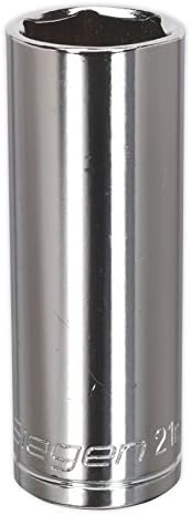 Sealey S0676 21mm 1/2"Sq Drive Deep WallDrive® Socket, Silver
