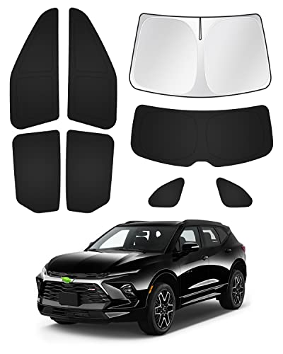 Image of Canvcle Windshield Sun Shade for 2019-2025 2026 Chevrolet /Chevy Blazer Accessories Side Rear Window Shade Cover Sun Visor Shield Privacy Protection Keep Vehicle Cool Black 8PCS