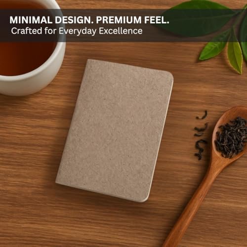 Image of Journal Notebook A6 Pack of 20 | Pocket Size (9 x 14 cm) Ruled Diary for Writing, Journaling & Daily Notes | Tea Paper Cover with 64 Pages per notebook | FSC Recycled Pages