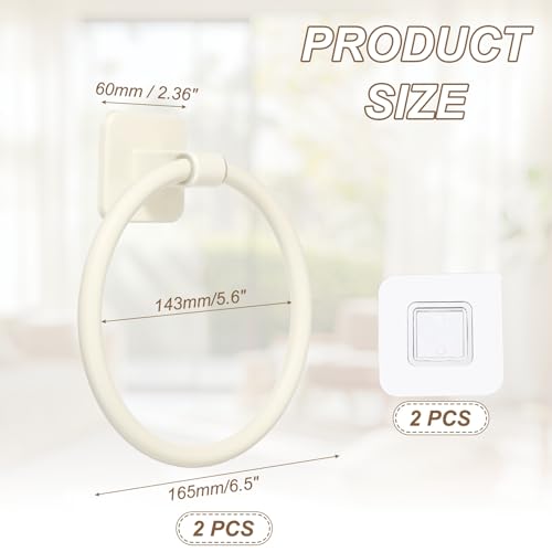 Porte-serviettes auto-adhésif en aluminium blanc pour salle de bain lot de 2