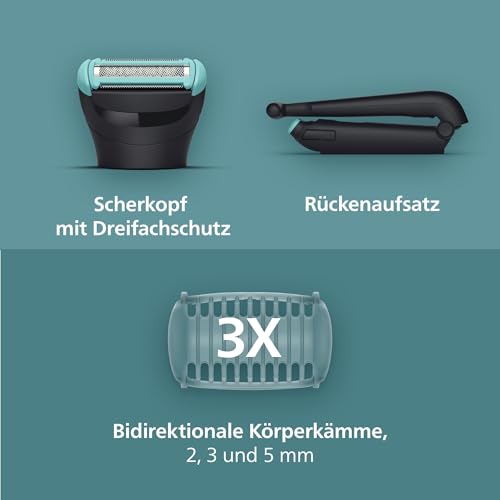 Philips Bodygroom 5000 für Herren – mit Dreifachschutz-Rasiersystem, elektrisch trimmen und rasieren im Intimbereich… – Ansicht 3