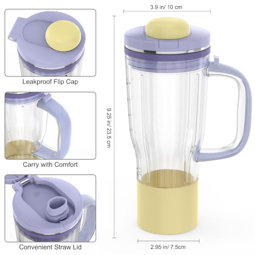 26 oz Cup for Ninja BlendBOSS Blender DB351 & DB301 Series, Yellow/Purple by Feilifan - Used condition - Image 2