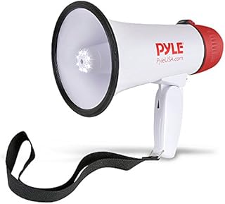 Pyle 30W PA Bullhorn Megaphone Speaker with Built-in Siren & LED Lights - Adjustable Volume Control for Football, Soccer, Baseball, Basketball, Cheerleading, Fans, Coaches & Safety Drills