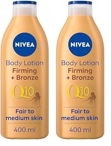 NIVEA Q10 Firming Plus Radiance Gradual Tan (400 ml), Firming Cream with Q10, Supports a Gradual Tan, Tanning Moisturiser for a Sun-Kissed Radiant Glow (Pack of 2)