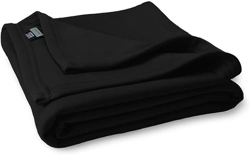 MV Sport Lightweight Sweatshirt Kids Blanket Throw – Warm & Cozy, Breathable Fleece Knit, Couch, Bed, Travel, Cold Nights, and Outdoors – Soft Lightweight Kids Throw Blankets 40" x 52", Black