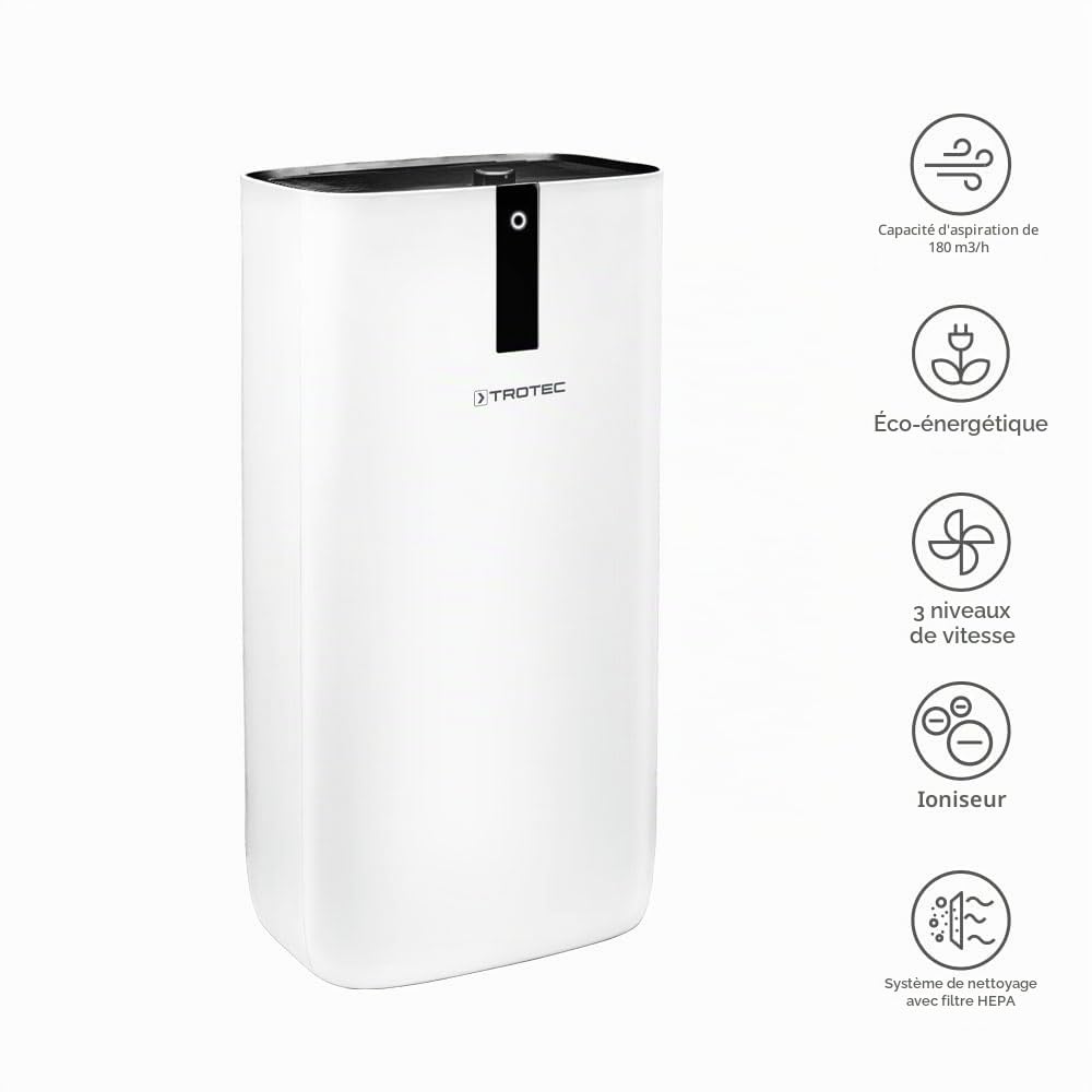TROTEC Purificateur d'air design AirgoClean 15 E pour 52,5 m³/21 m² max.