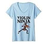 Photo Gallery donna cool violin ninja per uomini donne musicista viola violoncello giocatori maglietta con collo a v Photo Gallery donna cool violin ninja per uomini donne musicista viola violoncello giocatori maglietta con collo a v
