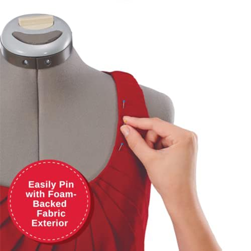 image for SINGER Female Adjustable Gray Dress Form Fits Sizes 10-18 Pinnable Man