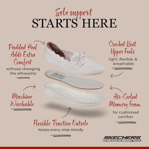 Skechers Skechers Women's Wilshire BLVD - Knit Sail, Off White, 9.5