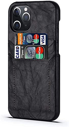 Housse iPhone 13 Pro antichoc étui cuir noir avec porte-cartes et protection caméra