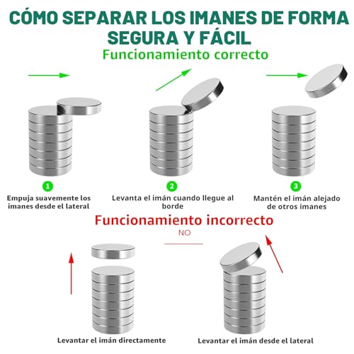 Miniatura 3 de Lisopo 60 Imanes De Neodimio 5 X 3 Mm - Pequeños Y Fuertes Mini Imanes Para Pizarra Magnética, Tablón De Anuncios, Neveras Y Manualidades