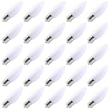 VISTERLITE 25-Pack Ceramic C9 LED Christmas Light Bulbs, Cool White LED Light Bulbs Holiday Decoration, Cool Christmas Decor for Indoor & Outdoor Use, E17/C9 Intermediate Base (Cool White Smooth)