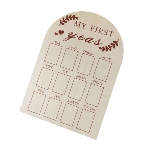 GKOXUQ First Year Picture Frame Photo Display Wood Board For Newborn Baby Birthday Nursery Decorations Baby