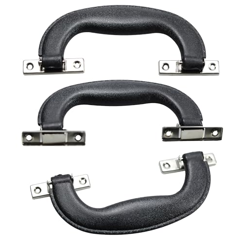 Image of 4Pcs 150mm Plastic Luggage Trunk Pull Handle, Black Suitcase Side Holder Long Pull Handle, Replacement Handle for Travel Suitcase