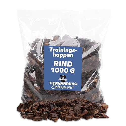 Tiernahrung Schwenner - Cuffia da allenamento secca per cani, 1000 g, polmoni bovini, sacchetti per cani per addestramento
