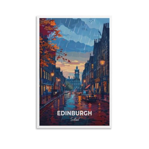 Edinburgh Royal Mile Canvas Wall Art 16x24in