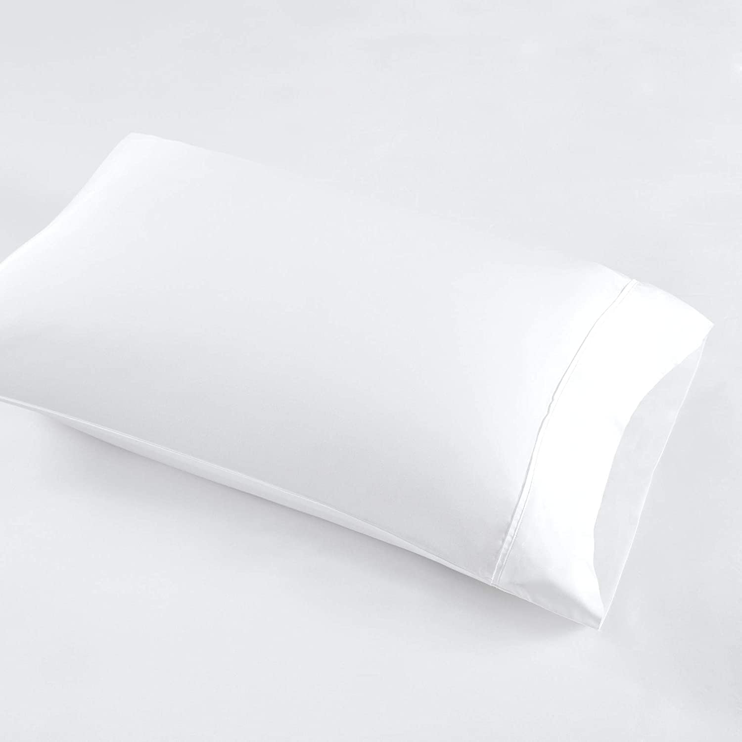 Comfort Spaces 100% Rayon (from Bamboo) Bed Sheets Set, Breathable, Cooling Sheet with 15" Deep Pocket, All Season, Cozy Bedding Set, Matching Pillow Cases, Full, White 4 Piece (CS20-1192)