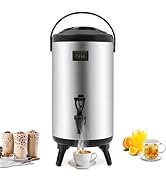 Insulated Beverage Dispenser, 12L/ 3.17Gal Thermal Hot and Cold Beverage Dispenser, Stainless Ste...