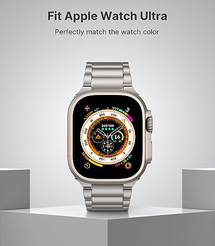 Image of MoKo Upgraded Titanium Watch Band, Compatible with Apple Watch Ultra 3 / Ultra 49mm, Replacement Strap for iWatch 46mm /45mm /44mm /42mm, Metal Band for Series 11 /10 /9 /8 /7 /6 /5 /4 /3 /2 /1 /SE3 /SE2 /SE