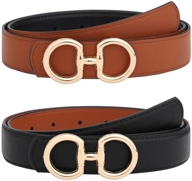 AWAYTR Reversible Belt for Women - Two-in-One Women Fashion Leath...