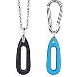 MiPhee 2-Pack Silicone Case for Go-Tcha with Necklace & Keychain, Black+Blue