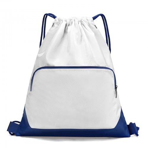 Meralo Drawstring Gym Bag with Front Zipper Pocket, Large Sports Backpack