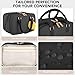 Travel Makeup Bag for Women Fashion Large Capacity Pouch Open Flat Cosmetic Portable Organizer Waterproof Large Opening Storage Toiletry Bags Vertical Free-Standing Brush Holder for Easy Access Black
