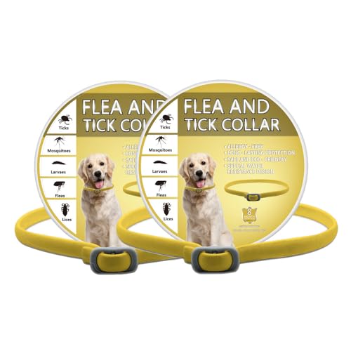 Collari per cani, confezione da 2, collari regolabili per cani, resistenti all'acqua, per cuccioli di taglia piccola, media e grande, con 6 mesi di protezione