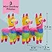Juvale Mini Pinata Donkey 3 Pack - 4 x 7.5 x 2 in - Multi-Color Paper - Mini Pinatas Mexican Party Favors & Decorations