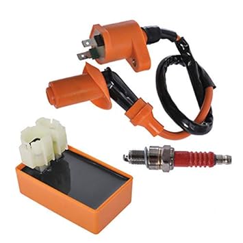 WFLNHB Racing 6 Pin CDI Ignition Coil Spark Plug Fit for GY6 50cc 125cc 150cc Moped Scooter