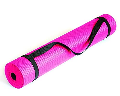 Yogamatte, umweltfreundlich, komfortabel, rutschfest, mit Tragegurt, für Yoga, Pilates, Gymnastik für Zuhause