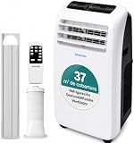 SereneLife Aire Acondicionado Portátil, 12.000 BTU, Móvil, Silencioso, Deshumidificador, Ventilador, Kit Escape Ventana, Mando a Distancia, Ideal para Casa y Oficina