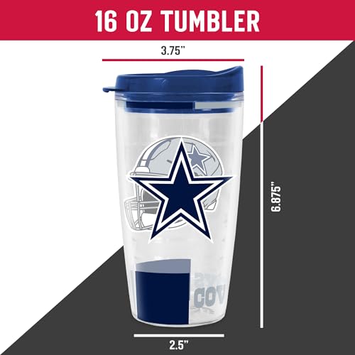 Image of Rico Industries NFL Football Double Wall Classic 16oz Or 20oz Tritan Tumbler W Lid