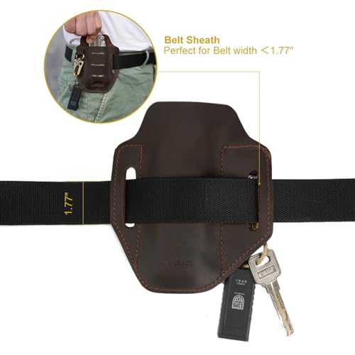 VIPERADE PJ9 EDC Lederscheide Multitoolscheide Werkzeuge Holster Messergürtelscheide Taschenlampenscheide für Leatherman Multitools Messerscheide Handgefertigte (Braun/Plus)