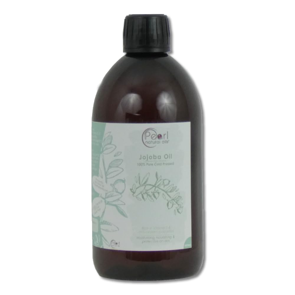 Aceite de jojoba dorado 100% puro 500 ml: prensado en frío, sin refinar, vegano, sin hexano, sin OMG. Un perfecto aceite base de aromaterapia y masaje 500ml