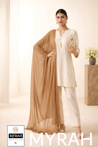 Image of MYRAH Chiffon Solid Casual Daily Use Dupatta For Women's & Girls Length - 2.50 Meter