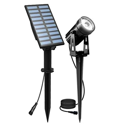 T-SUN Solar Spotlights, Outdoor LED Solar Lights, Waterproof Auto ON/Off Solar Wall Lights for Garden,Driveway, Pathway, Pool Area(White)